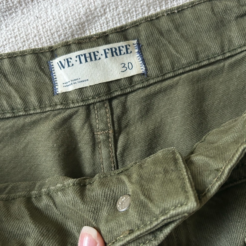 We The Free Palmer Olive Green Wide-Leg Jeans - Picture 6 of 13